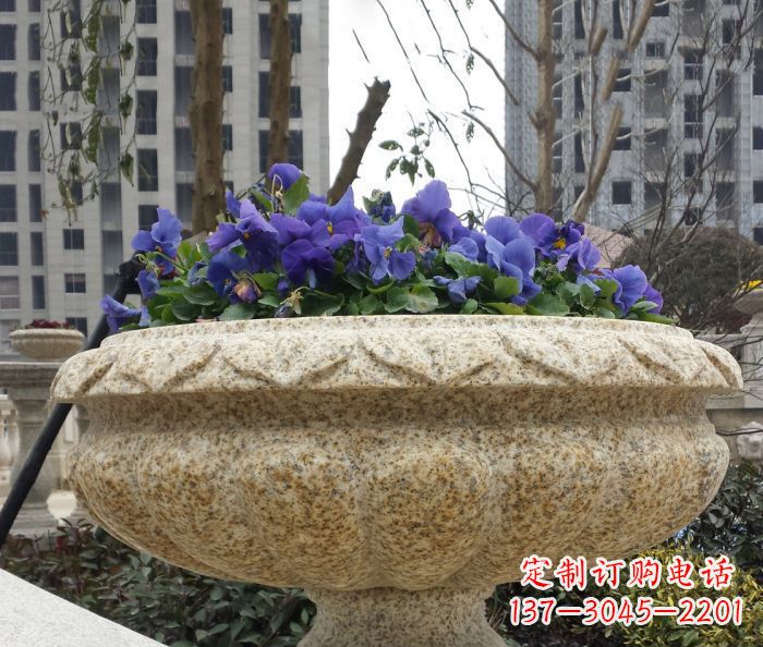 漳州小区景观大理石花盆石雕