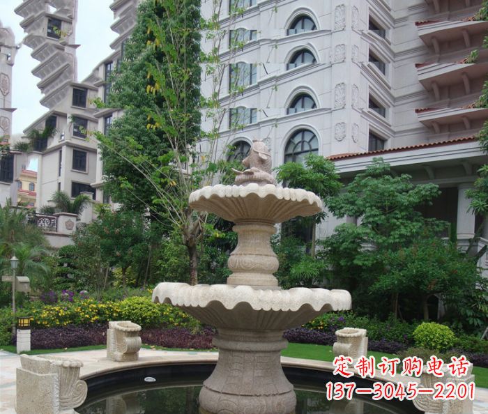 漳州小区景观大理石鲤鱼喷泉石雕