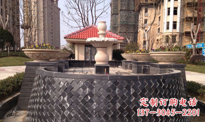 漳州小区景观大理石喷泉石雕 (3)