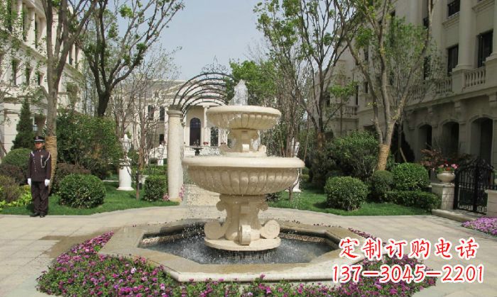 漳州小区景观大理石喷泉石雕 (7)