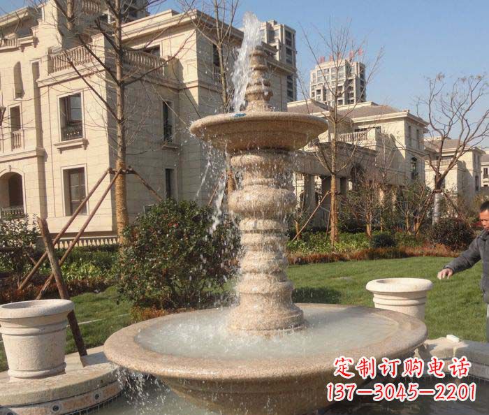 漳州小区景观多层喷泉石雕 (2)