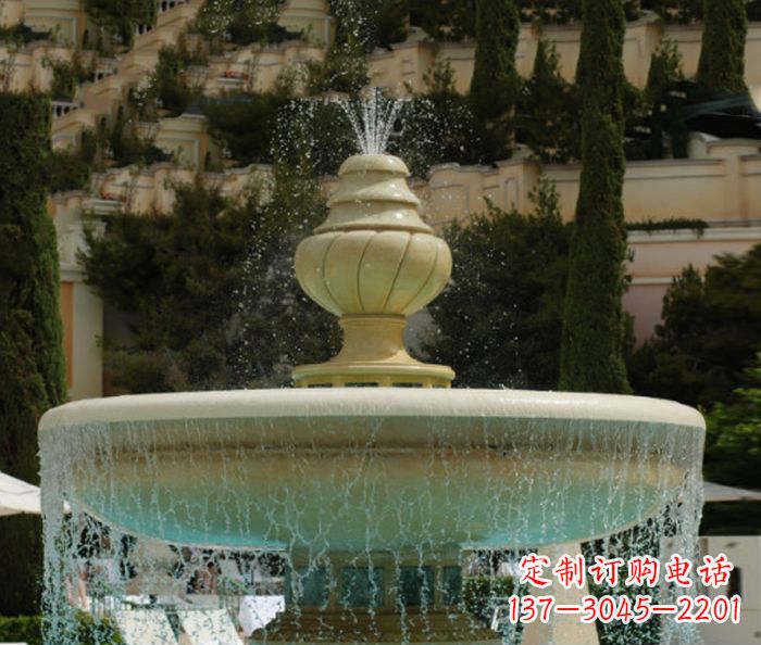 漳州小区景观多层喷泉石雕_2