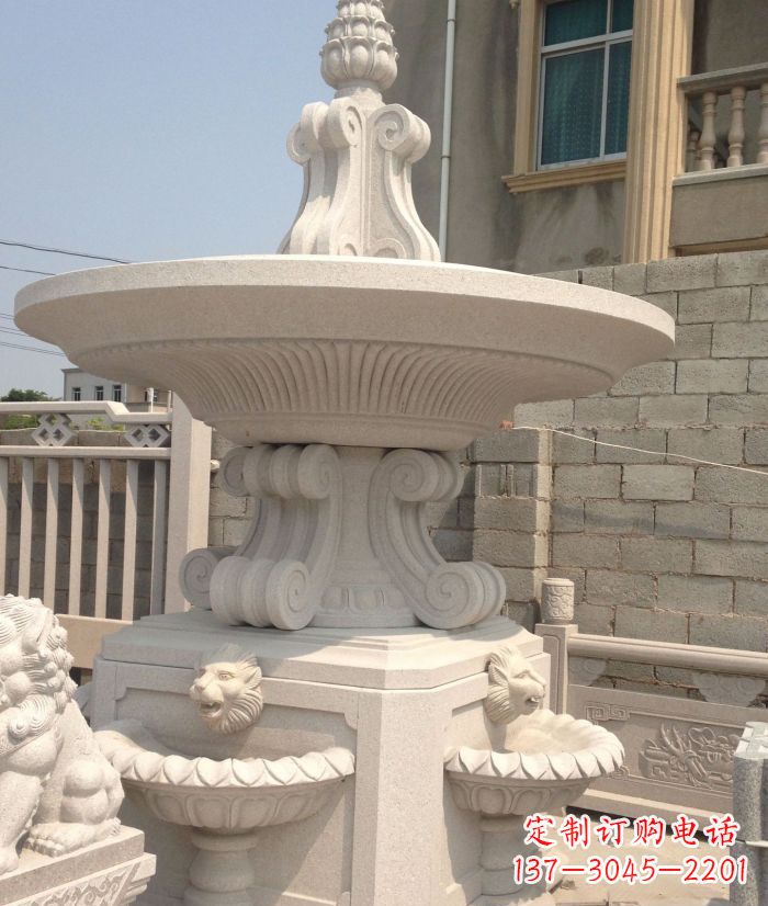 漳州小区景观汉白玉喷泉石雕
