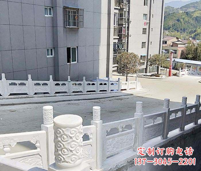 漳州小区景观汉白玉石雕栏板