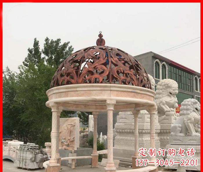 漳州小区欧式圆顶凉亭石雕_1