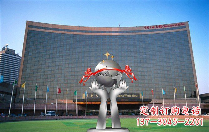 漳州校园不锈钢双手捧地球雕塑