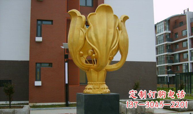漳州校园不锈钢紫荆花雕塑