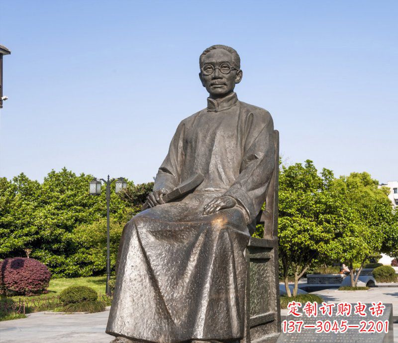 漳州校园蔡元培名人铜雕