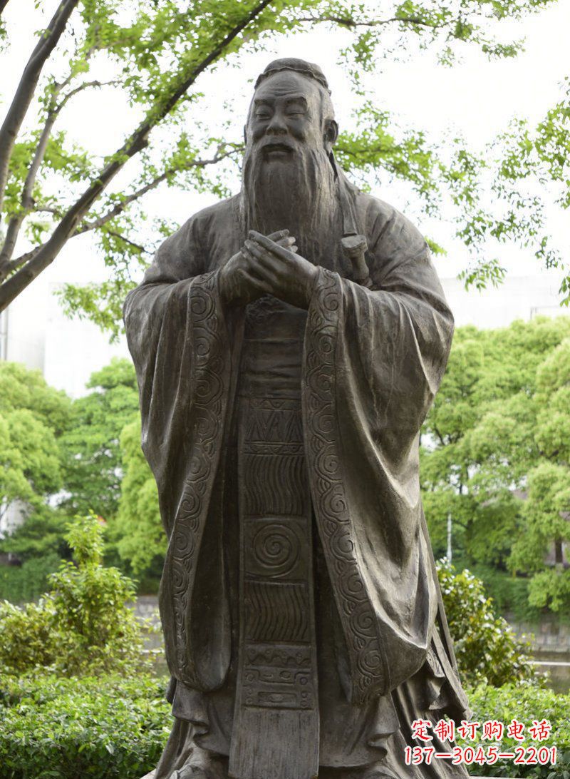 漳州校园孔子行教像铜雕 (2)
