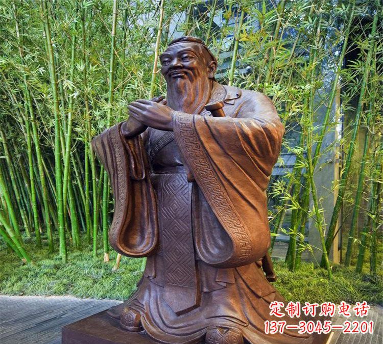 漳州校园孔子行教像铜雕