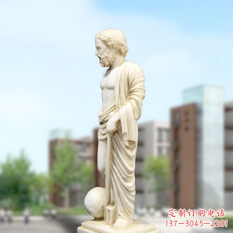 漳州校园名人著名物理学家阿基米德石雕塑像