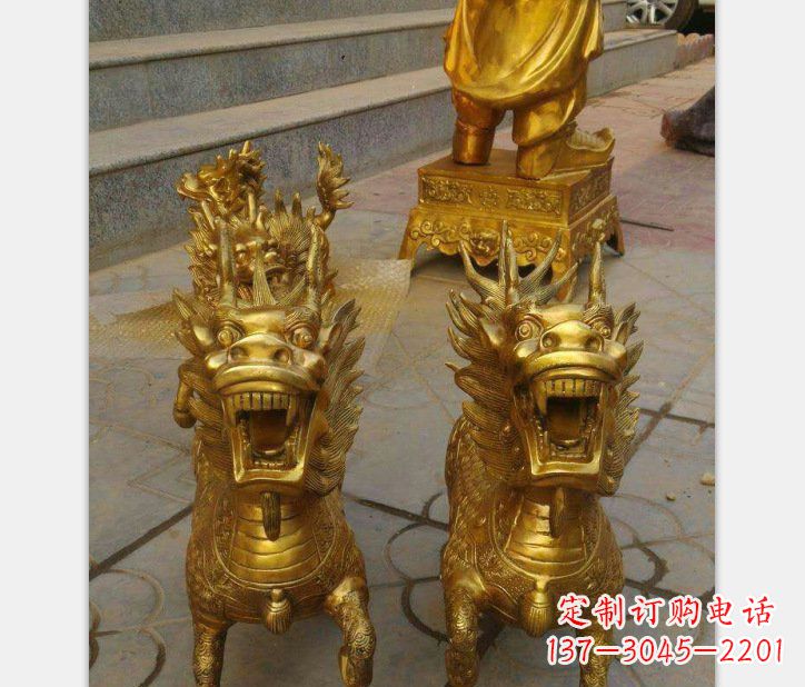 漳州银行铜雕麒麟雕塑