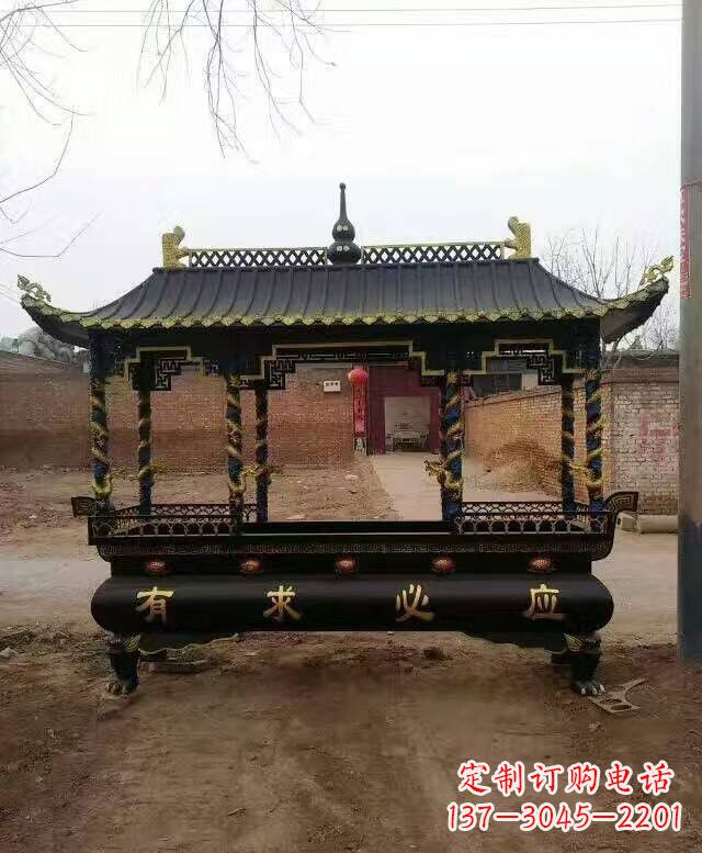 漳州有求必应方形香炉铜雕