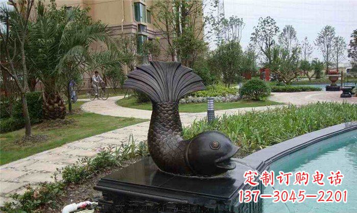 漳州鱼式喷泉小区景观铜雕