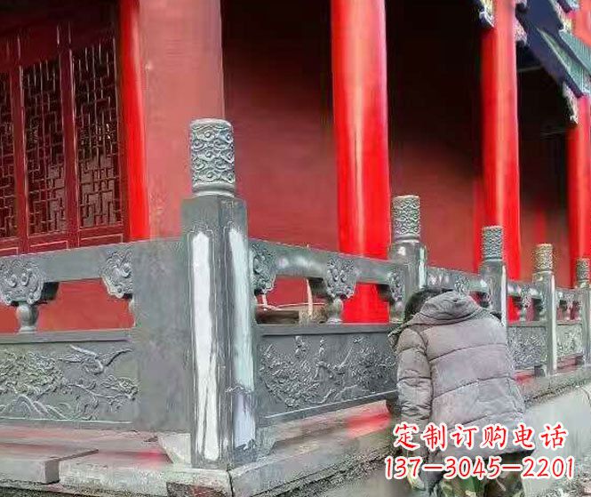 漳州园林仿古石栏板景观石雕 (9)