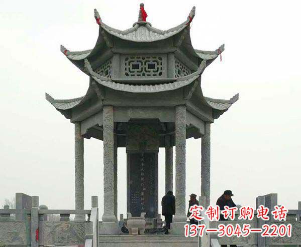 漳州园林仿古双层石凉亭景观石雕