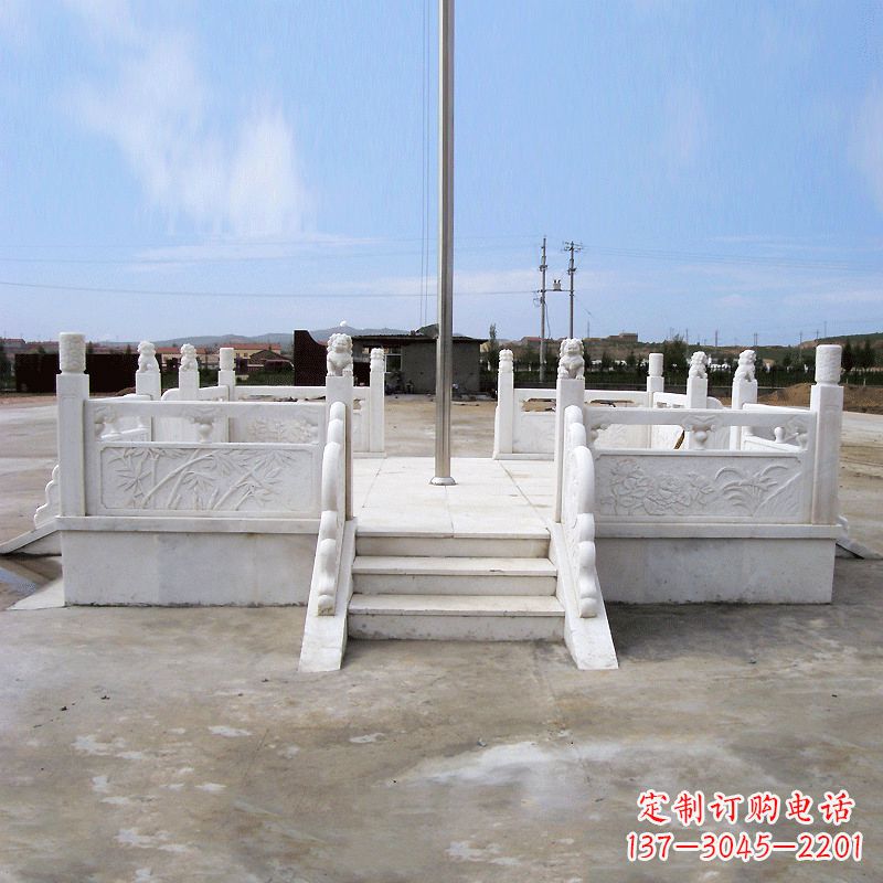 漳州园林广场升旗台汉白玉石雕国旗台