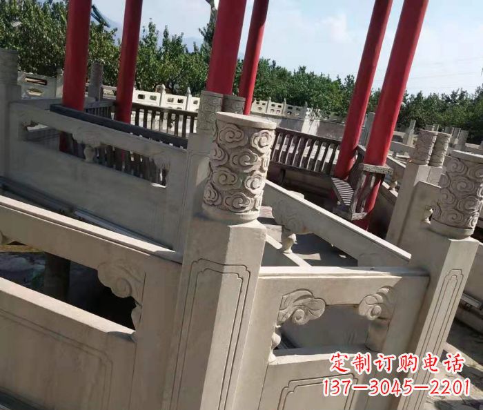 漳州园林景观大理石桥栏板石雕 (3)
