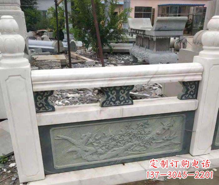 漳州园林景观大理石桥栏板石雕 (2)