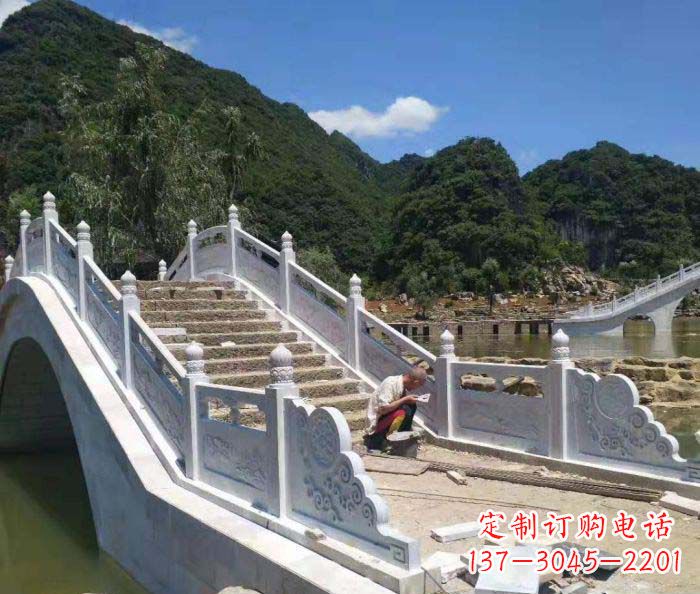 漳州园林景观大理石桥栏板石雕_1