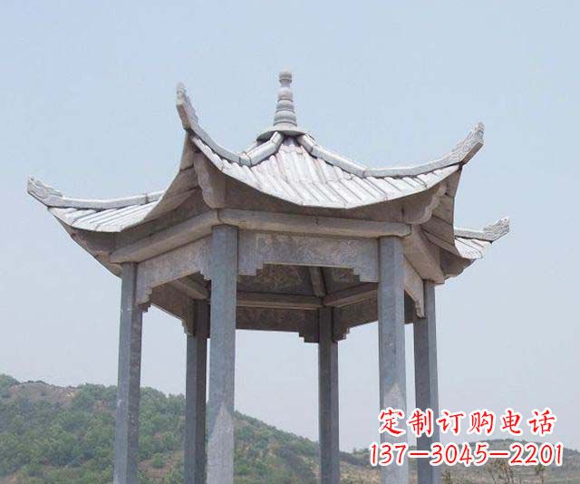 漳州园林景观单层石雕凉亭 (2)