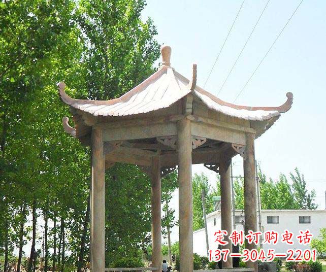漳州园林景观单层石雕凉亭