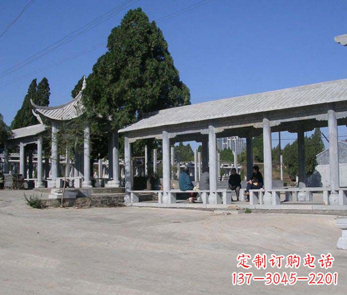 漳州园林景观仿古石雕长廊凉亭 (2)