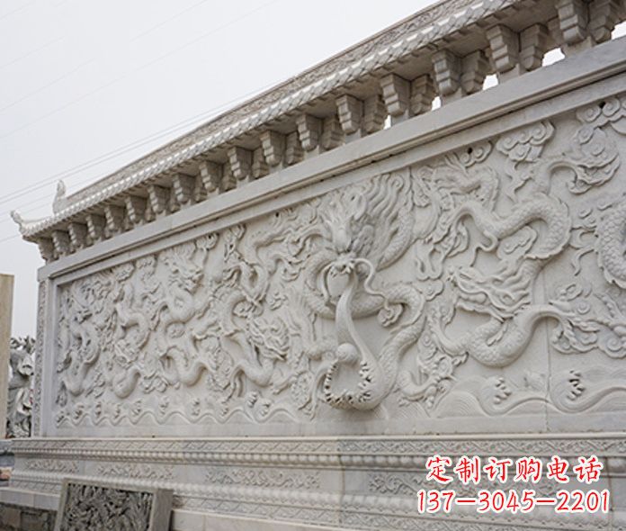 漳州园林九龙壁石雕影壁 (5)