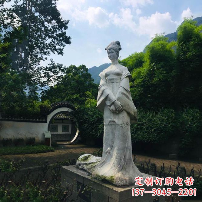 漳州园林历史名人塑像王昭君汉白玉雕塑