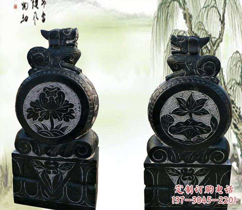 漳州园林貔貅门墩石雕