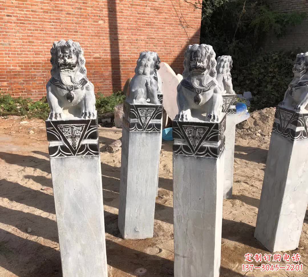 漳州园林石雕狮子拴马桩