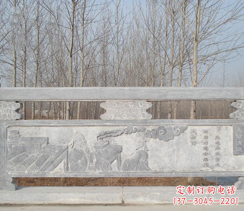 漳州园林石浮雕栏板景观石雕 (3)