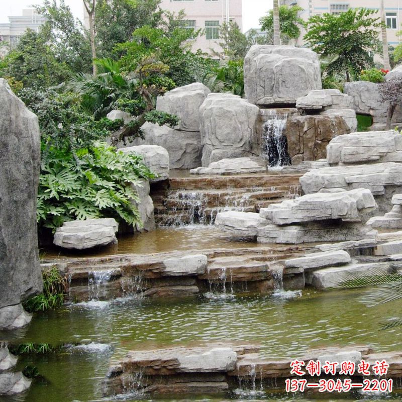 漳州园林石头假山流水