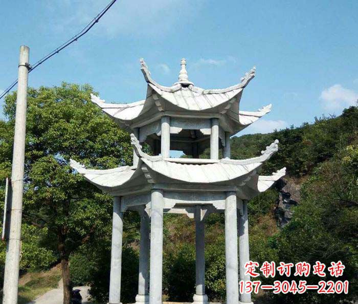漳州园林双层凉亭石雕
