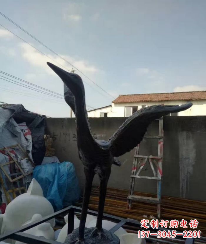 漳州展翅仙鹤铜雕 (2)