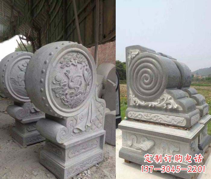 漳州招财抱鼓石大理石门墩
