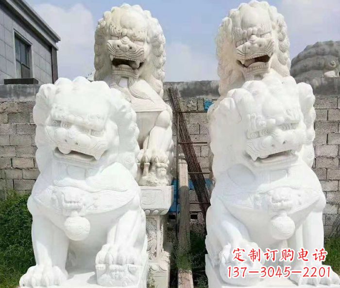 漳州招财动物汉白玉狮子石雕