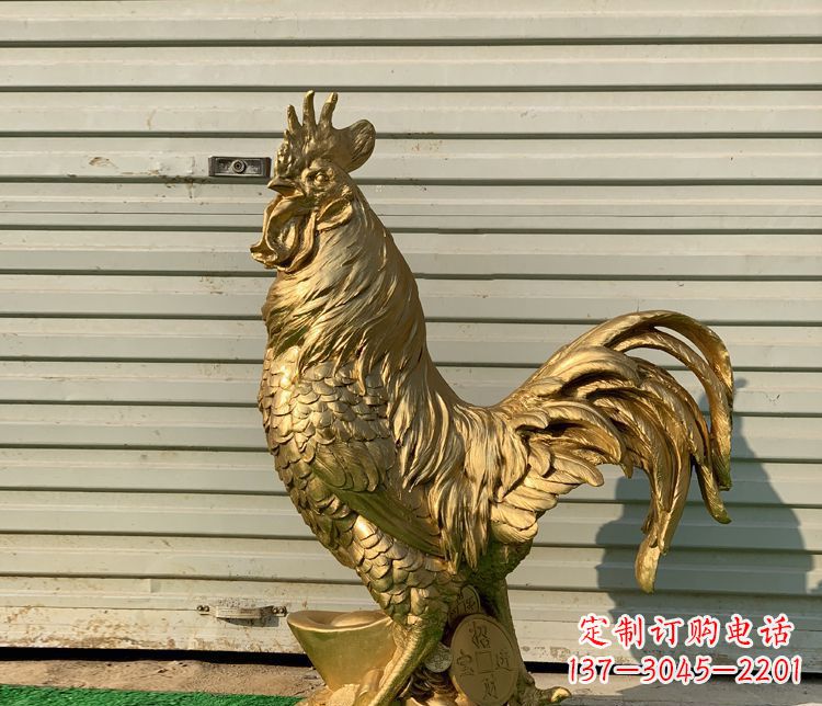 漳州招财元宝公鸡铜雕
