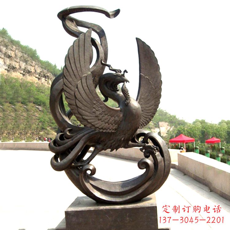 漳州中国古代神话中的创世神朱雀景观铜雕