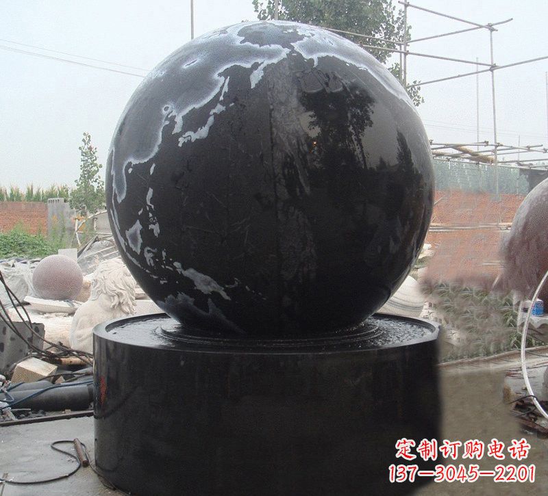 漳州中国黑风水球石雕