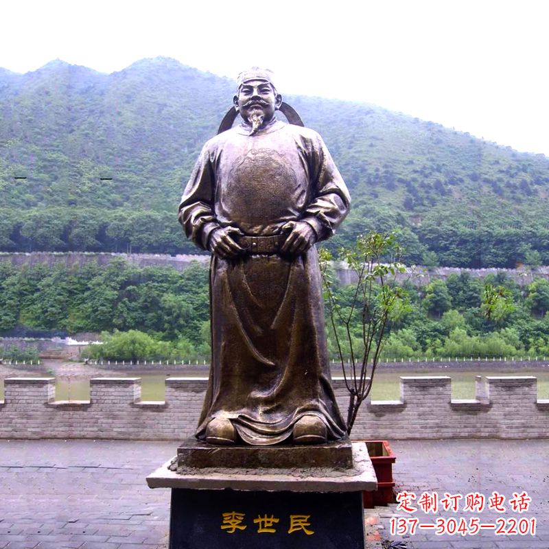 漳州中国历史名人唐初著名帝王李世民铸铜雕像