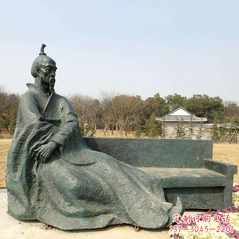 漳州中国明末清初知名画家八大山人（朱耷）雕塑塑像-公园历史名人铜雕像