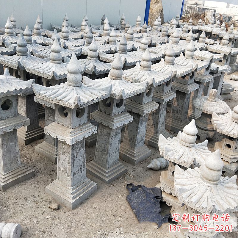 漳州中式青石灯笼雕塑