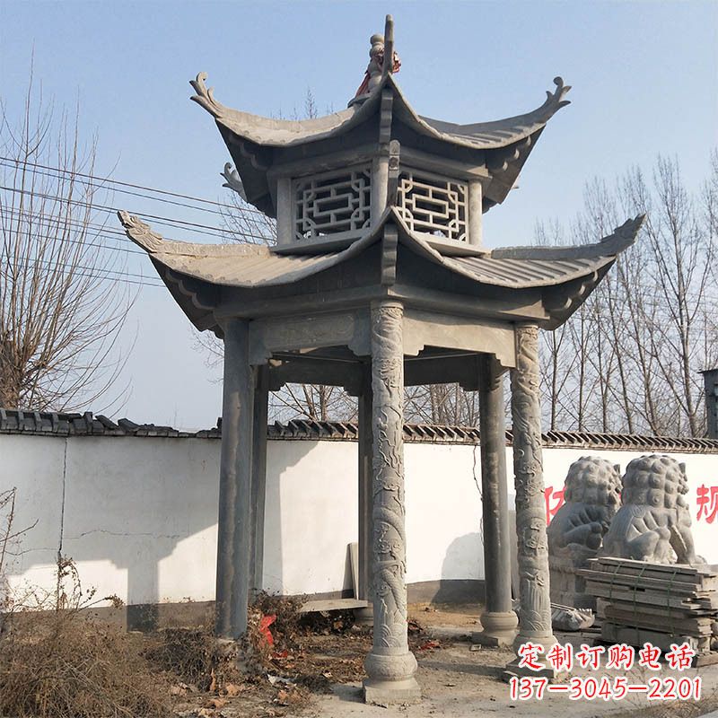 漳州中式双层石雕凉亭