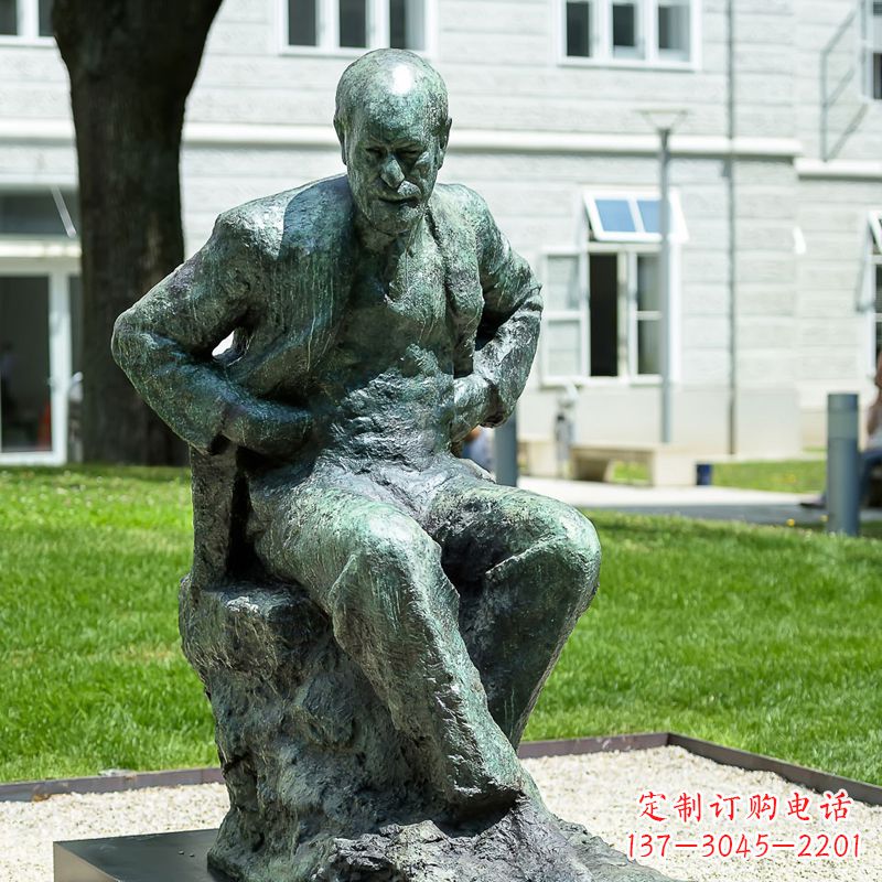 漳州铸铜弗洛伊德铜雕像-世界知名医学人物雕塑