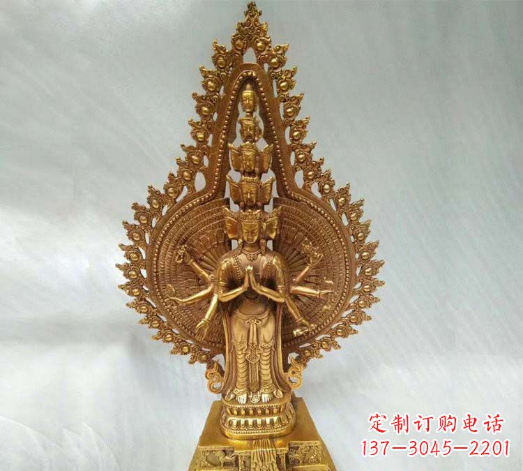漳州铸铜千手观音寺庙佛像