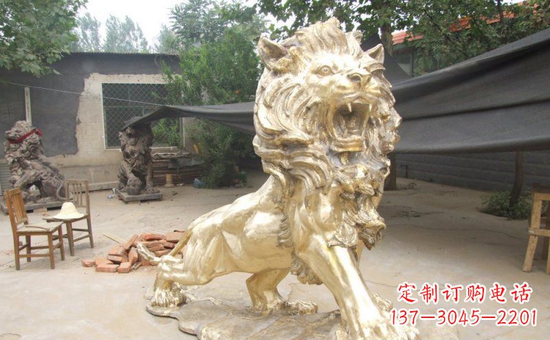 漳州铸铜狮子铜雕 (3)