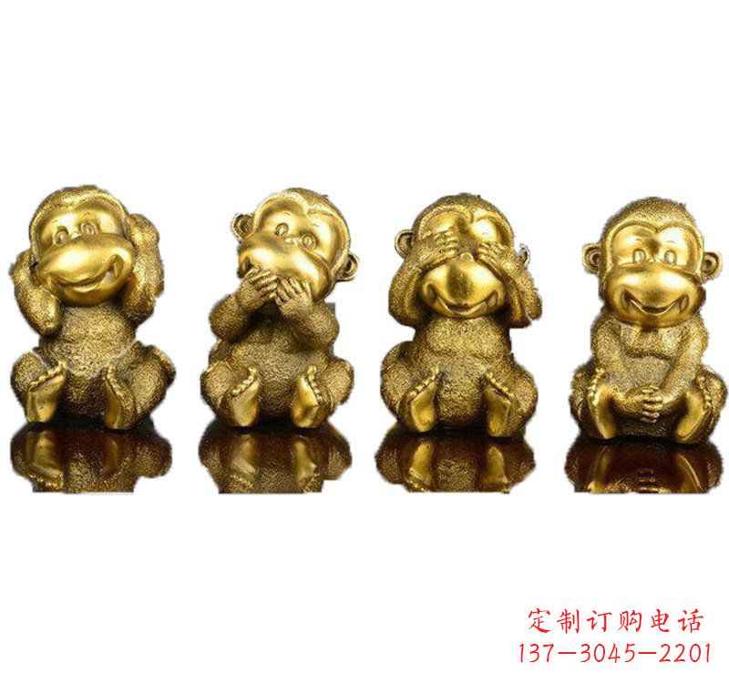 漳州铸铜四不猴子雕塑