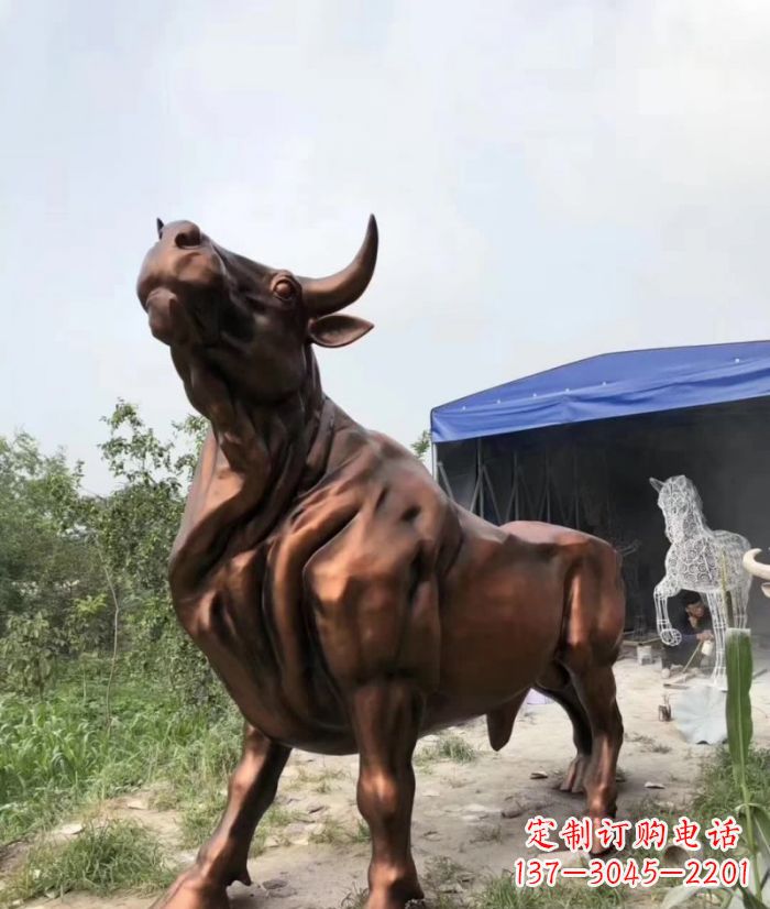 漳州紫铜牛动物雕塑