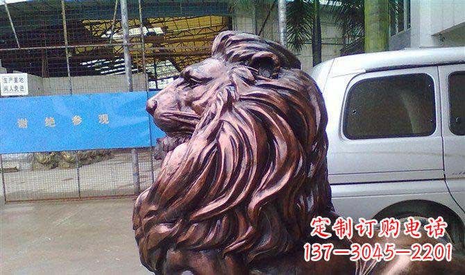 漳州紫铜西洋狮子铜雕 (2)